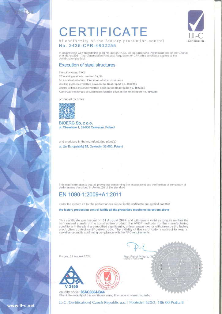 EN ISO 1090-1 EXC2 — Wykonanie nośnych konstrukcji stalowych